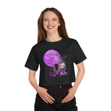 Halloween themed Champion Women's Heritage Cropper T-Shirt