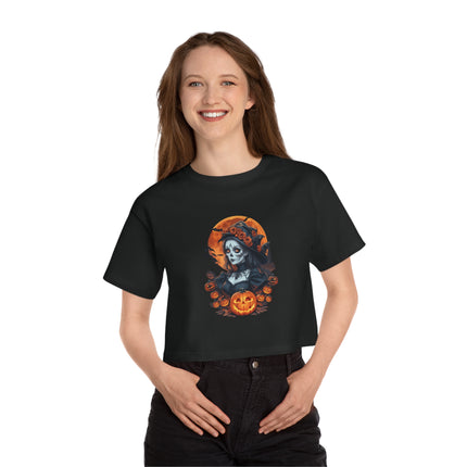 Champion Damen Heritage Cropper T-Shirt mit Halloween-Motiv