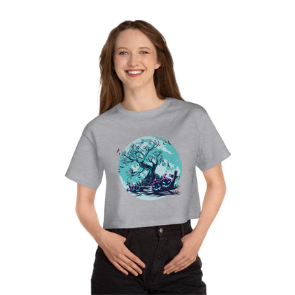 Halloween themed Champion Women's Heritage Cropper T-Shirt