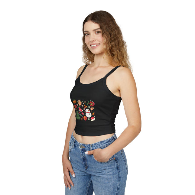 Weihnachtsmotiv Damen Spaghettiträger Tank Top 