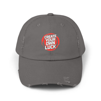 Unisex Distressed Cap mit Typografie-Motiven 