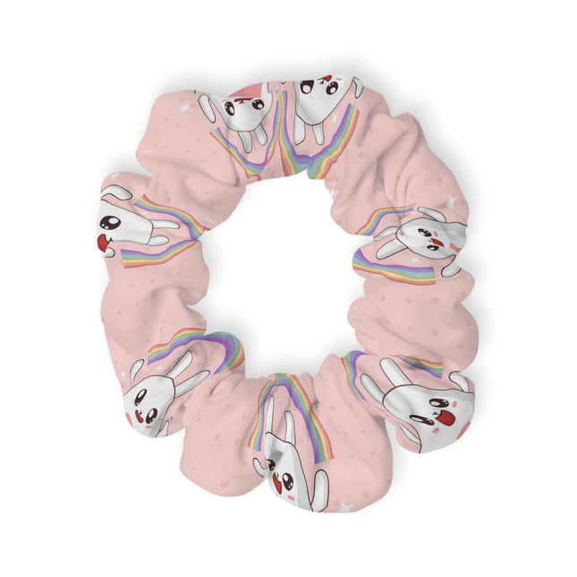 Cute Bunny with Rainbow design themed Scrunchie