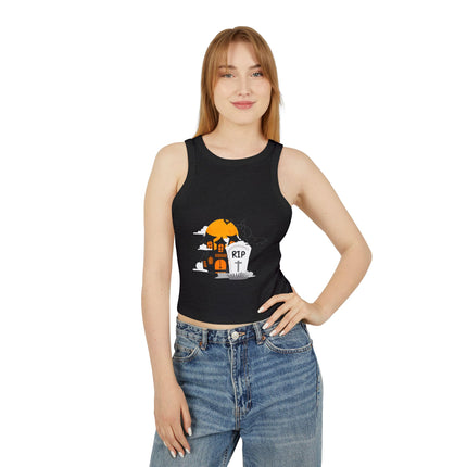 Halloween-Themen Damen Micro Rib Racer Tank Top