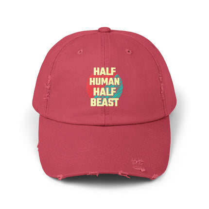 Unisex Distressed Cap mit Typografie-Motiven 