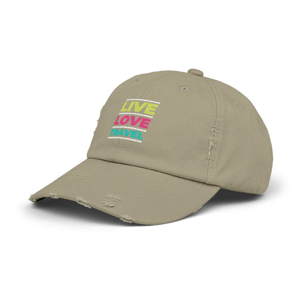 Unisex Distressed Cap mit Typografie-Motiven 