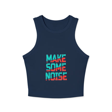 Damen Micro Rib Racer Tank Top mit Typografie-Motiven