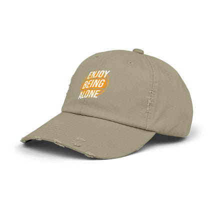 Unisex Distressed Cap mit Typografie-Motiven 