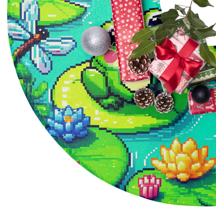 Cute 2 Frogs  design themed Christmas Tree Skirts