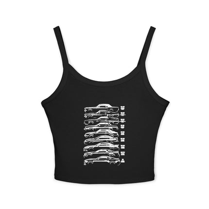 Auto-Enthusiasten Themen Damen Spaghetti Strap Tank Top 