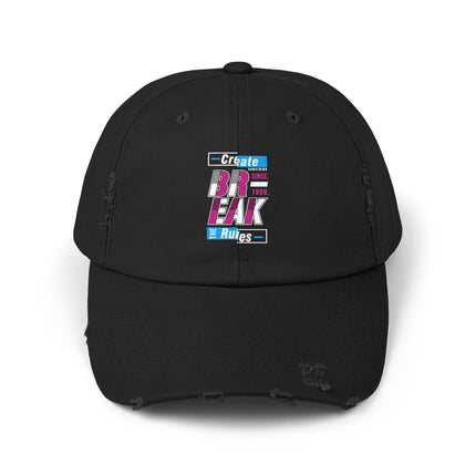 Unisex Distressed Cap mit Typografie-Motiven 