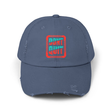 Unisex Distressed Cap mit Typografie-Motiven 