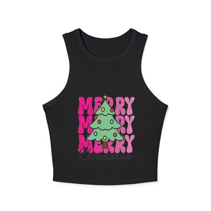 Christmas themed Women's Micro Rib Racer Tank Top