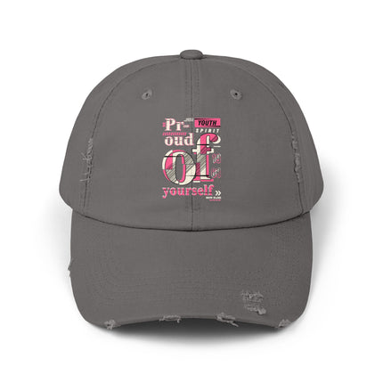 Unisex Distressed Cap mit Typografie-Motiven 