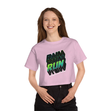 Typography themed Champion Women's Heritage Cropper T-Shirt