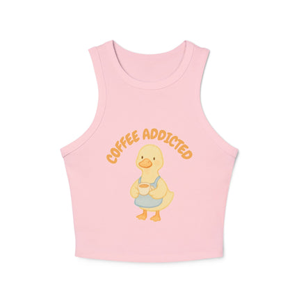 Coffee Addicted Graphic designed Women's Micro Rib Racer Tank Top