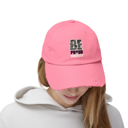 Unisex Distressed Cap mit Typografie-Motiven 