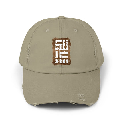 Unisex Distressed Cap mit Typografie-Motiven 