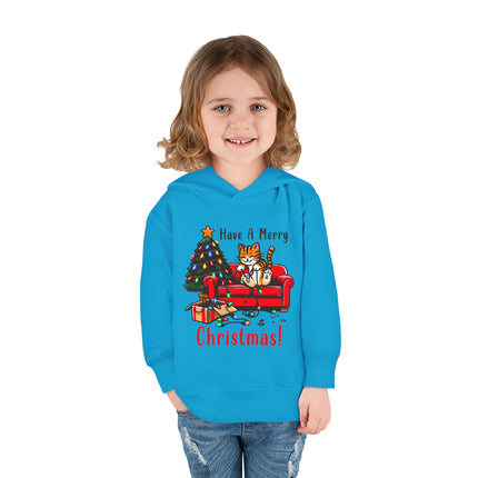 Christmas themed Toddler Pullover Fleece Hoodie