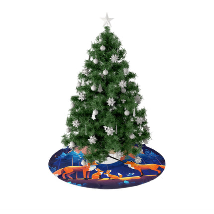 Fox family in the Moonshine design themed Christmas Tree Skirts