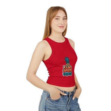 Typography themed Women's Micro Rib Racer Tank Top