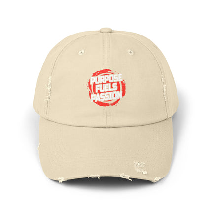 Unisex Distressed Cap mit Typografie-Motiven 