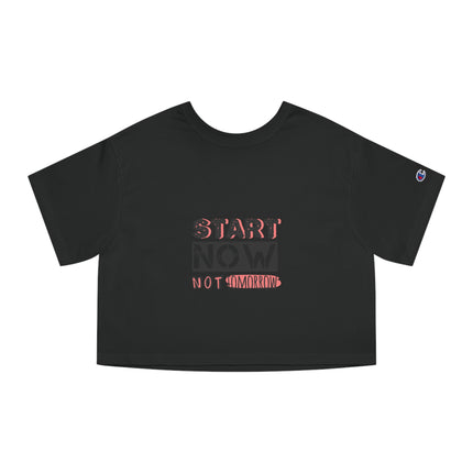 Typography themed Champion Women's Heritage Cropper T-Shirt