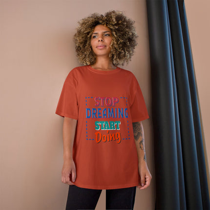 Champion-T-Shirt mit Typografie-Motiv