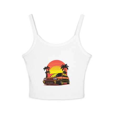 Auto-Enthusiasten Themen Damen Spaghetti Strap Tank Top 