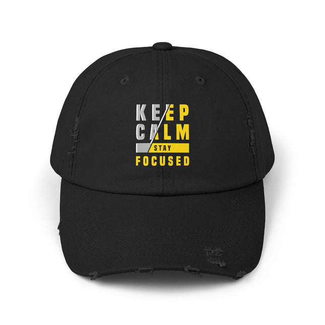 Unisex Distressed Cap mit Typografie-Motiven 