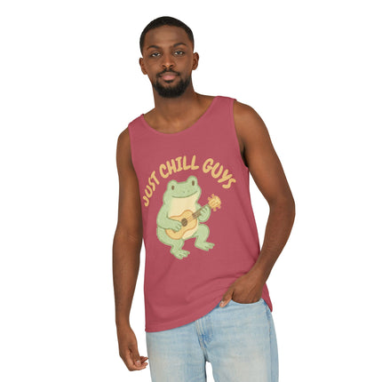 Just Chill Guys Graphic design Unisex Garment-Dyed Tank Top