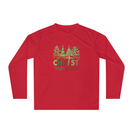 Christmas themed Unisex Performance Long Sleeve Shirt