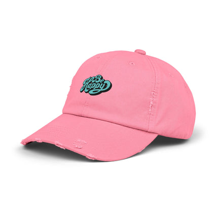 Unisex Distressed Cap mit Typografie-Motiven 