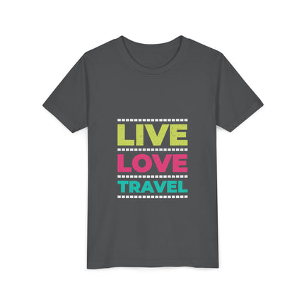 Kurzärmeliges Jugend-T-Shirt mit Typografie-Motiv