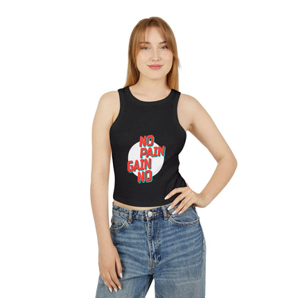 Damen Micro Rib Racer Tank Top mit Typografie-Motiven