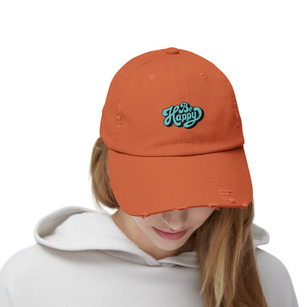Unisex Distressed Cap mit Typografie-Motiven 