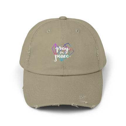 Unisex Distressed Cap mit Typografie-Motiven 