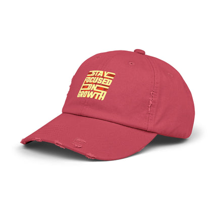 Unisex Distressed Cap mit Typografie-Motiven 