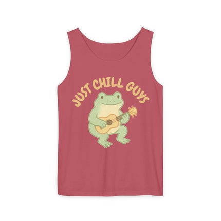 Just Chill Guys Graphic design Unisex Garment-Dyed Tank Top