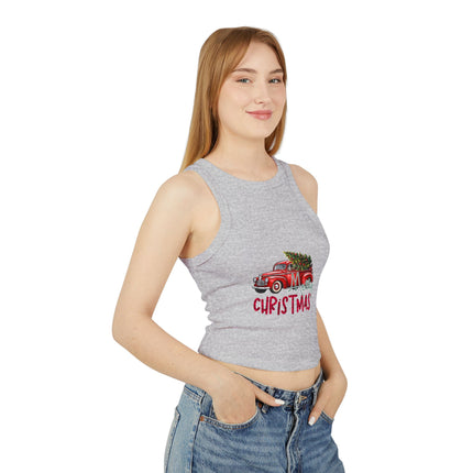 Weihnachtliches Damen Micro Rib Racer Tank Top