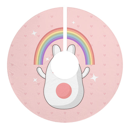 Cute Bunny with Rainbow design themed Christmas Tree Skirts