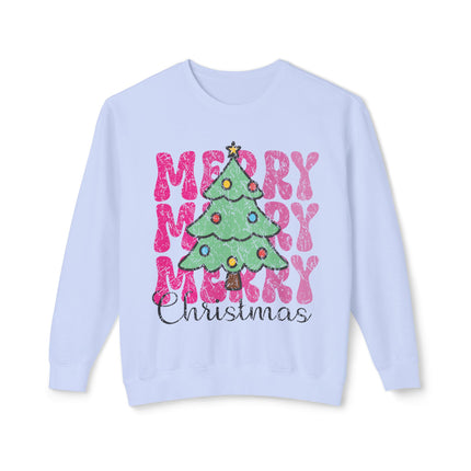 Christmas themed Unisex Lightweight Crewneck Sweatshirt