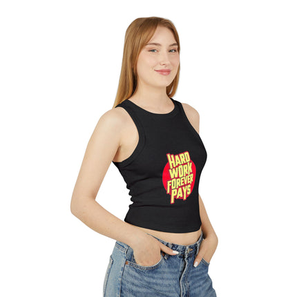 Damen Micro Rib Racer Tank Top mit Typografie-Motiven