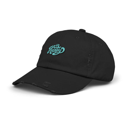 Unisex Distressed Cap mit Typografie-Motiven 
