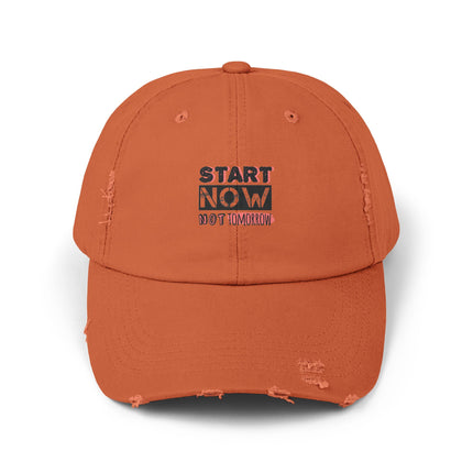 Unisex Distressed Cap mit Typografie-Motiven 