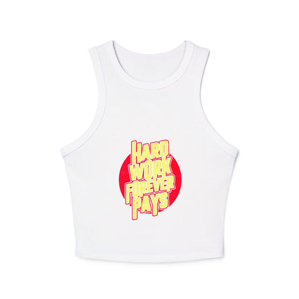 Damen Micro Rib Racer Tank Top mit Typografie-Motiven