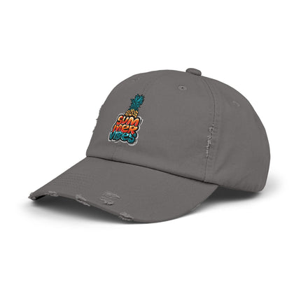 Unisex Distressed Cap mit Typografie-Motiven