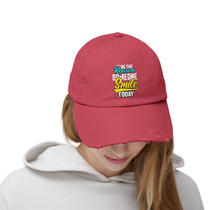 Unisex Distressed Cap mit Typografie-Motiven 