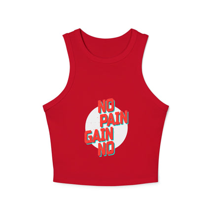 Damen Micro Rib Racer Tank Top mit Typografie-Motiven
