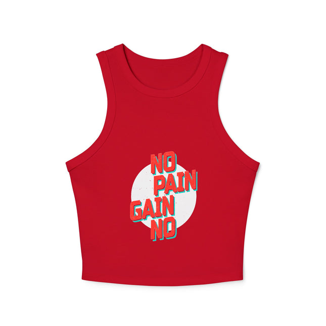 Damen Micro Rib Racer Tank Top mit Typografie-Motiven