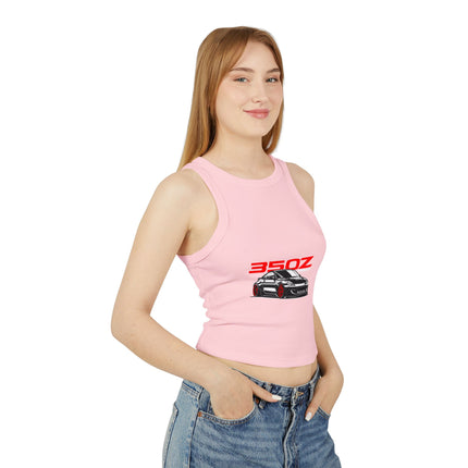 Damen Micro Rib Racer Tank Top mit Auto-Enthusiasten-Motiv